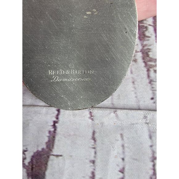 Signed Reed & Barton Damascene 11" Necklace 2 7/8" Pendant Owl Bird VTG - Picture 3 of 4